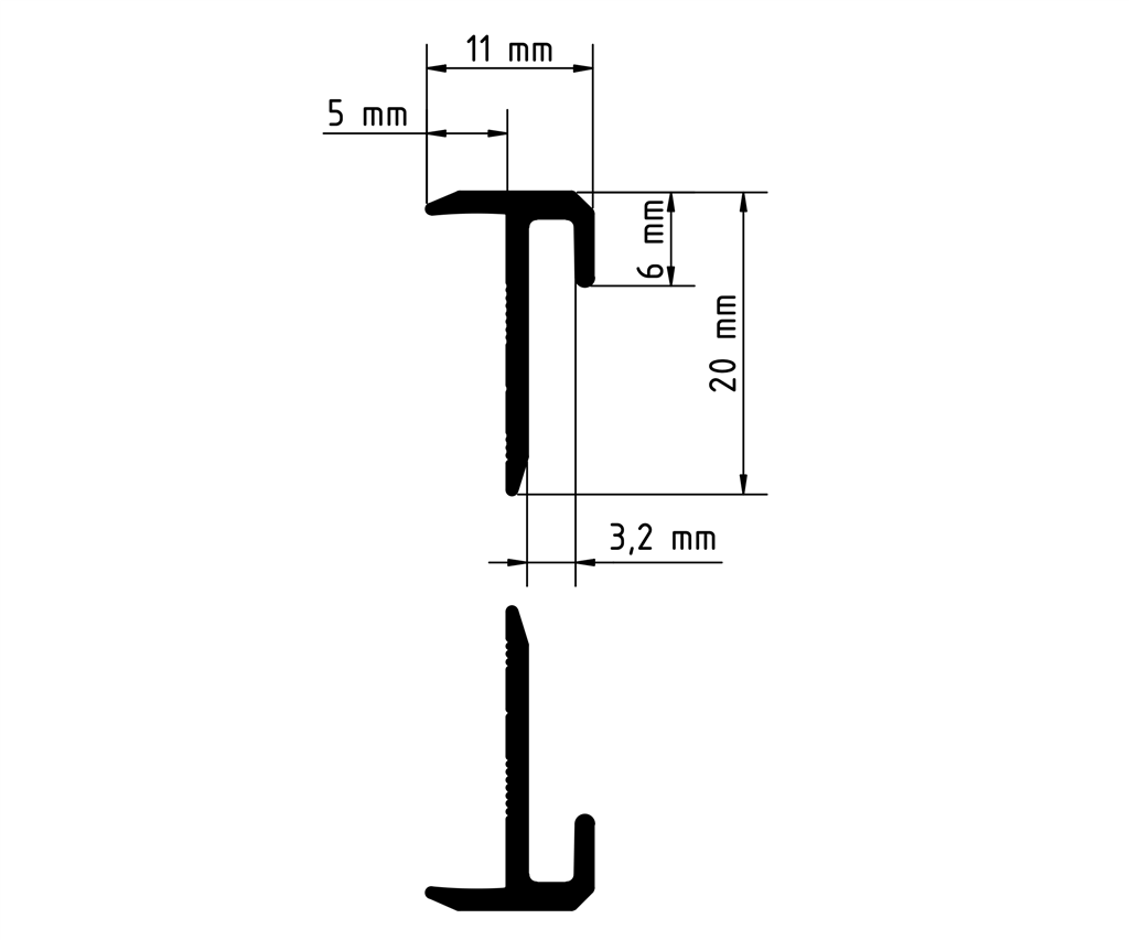 Co - Pro Open Trapprofiel Achterzijde PVC RVS - Solza.nl