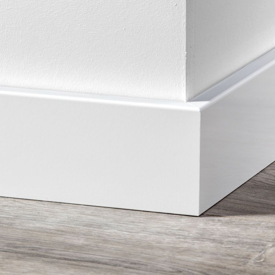 Plinthe moderne MDF 90x12x2400mm blanc pré-peint RAL 9010