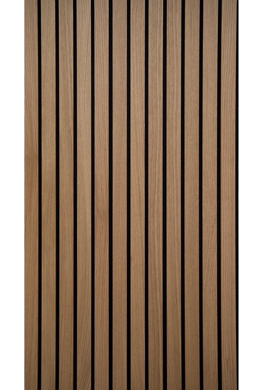 Solza Luxe Akupanel Eiken Gelakt Zwart Vilt 240x60x2cm - met brede latten - Solza.nl