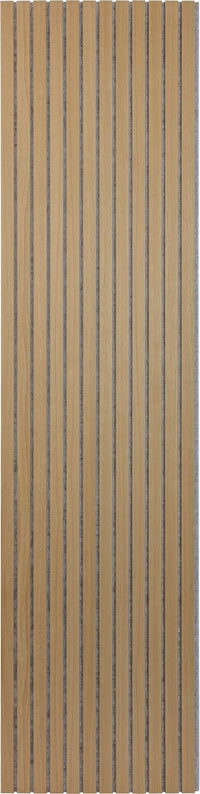 Solza Luxe Akupanel Eiken Wit Gelakt Grijs Vilt 240x60x2cm - met brede latten - Solza.nl