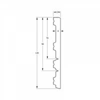 Flexibele Moderne plint 120/90/70x12 wit - Solza.nl