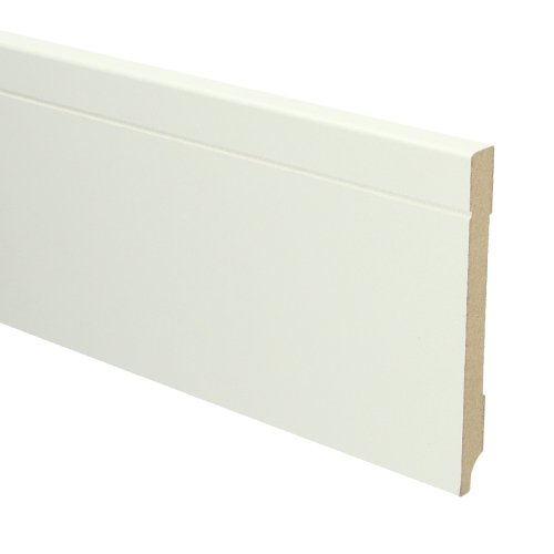 MDF Tijdloze plint 120x12 wit voorgelakt RAL 9010 - Solza.nl