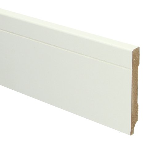 MDF Tijdloze plint 90x12 wit voorgelakt RAL 9010 - Solza.nl